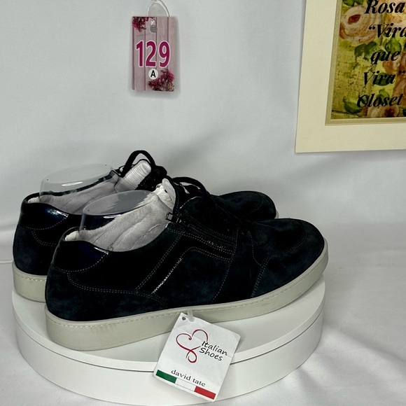 NWT David Tate Traveler Women's Zipper Sneakers Navy Blue Suede Size 13 - Picture 4 of 15